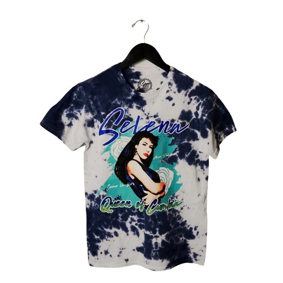 BRAND NEW Selena Rap Tee Queen Of Cumbia T Shirt Tie Dye Tour Concert Music S - Picture 1 of 9